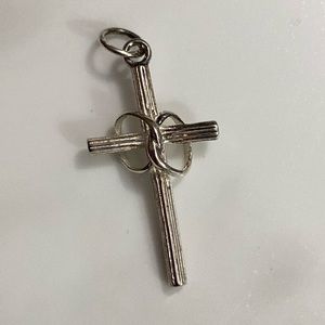 Sterling Silver‎ Holy Matrimony Cross Pendant Religious Charm 925